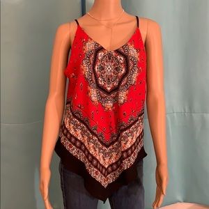 Summer tank top, cute straps back and print